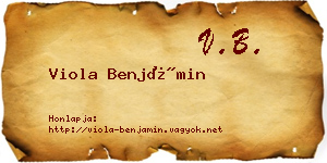 Viola Benjámin névjegykártya